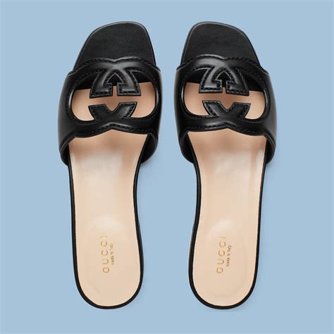 gucci sandals slide|women's interlocking g slide sandal.